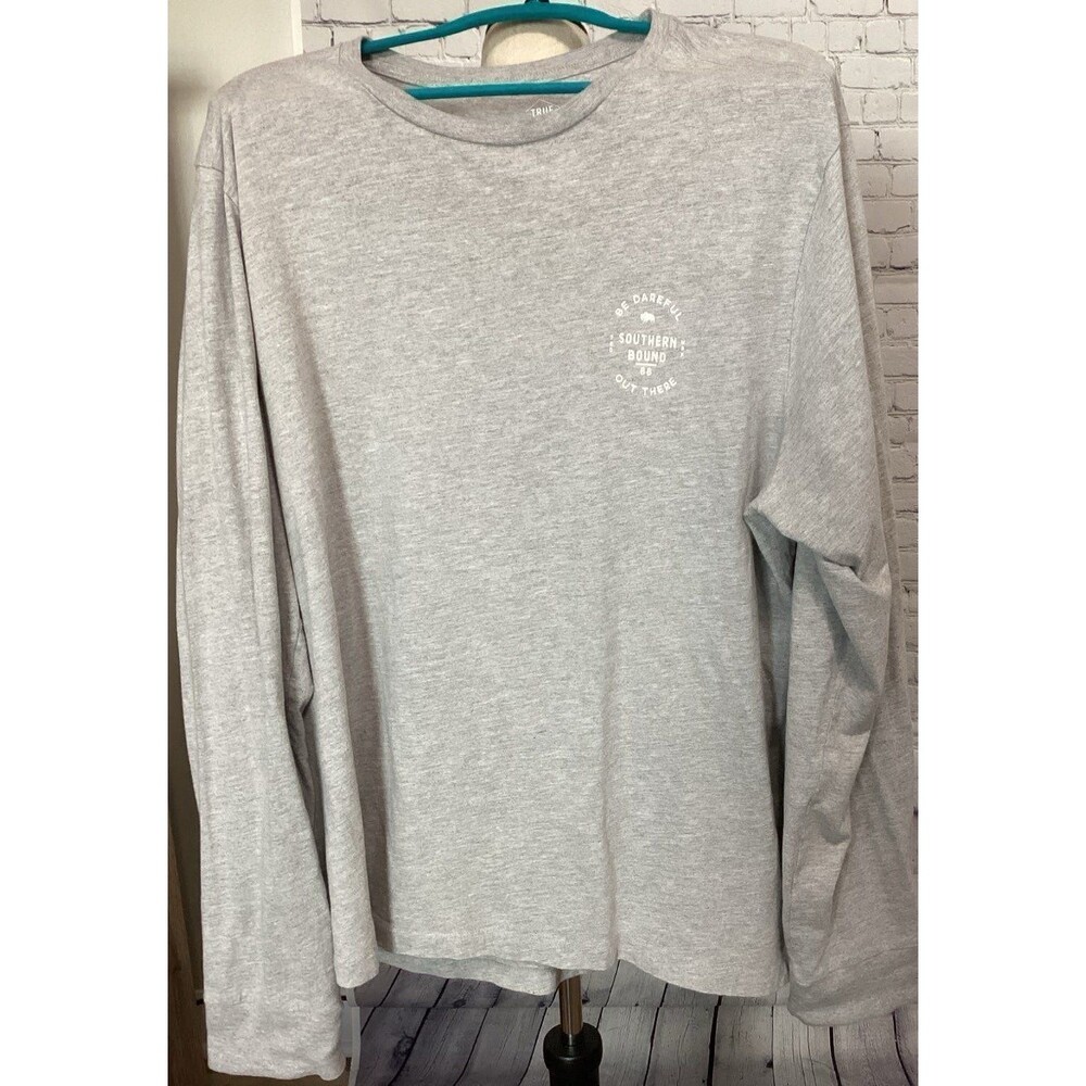 True Craft T-Shirt Men’s Size XXL Color Gray Graphic Long Sleeve Cotton